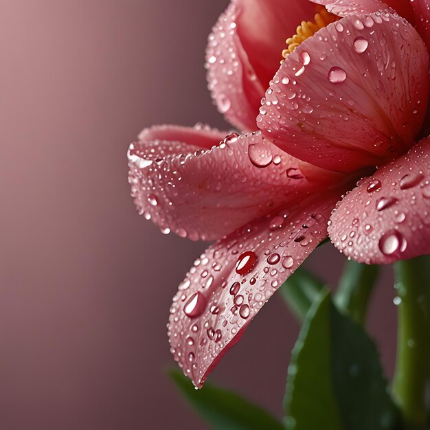 Photo pink flowers with water drops on them