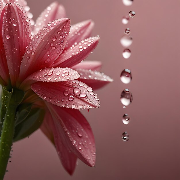 Photo pink flowers with water drops on them