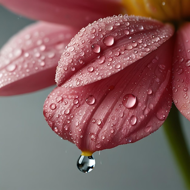 Photo pink flowers with water drops on them