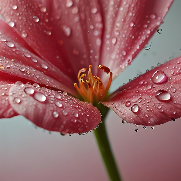 Photo pink flowers with water drops on them