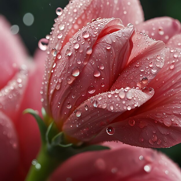 Photo pink flowers with water drops on them