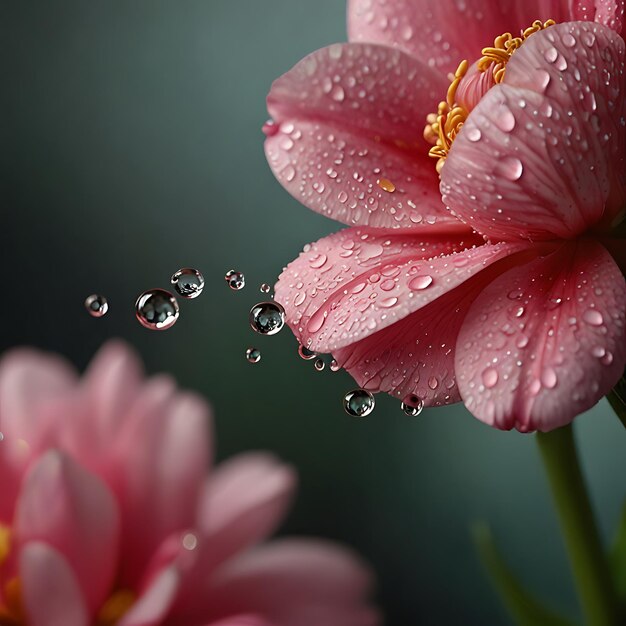 Photo pink flowers with water drops on them