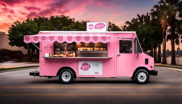 Pink food truck