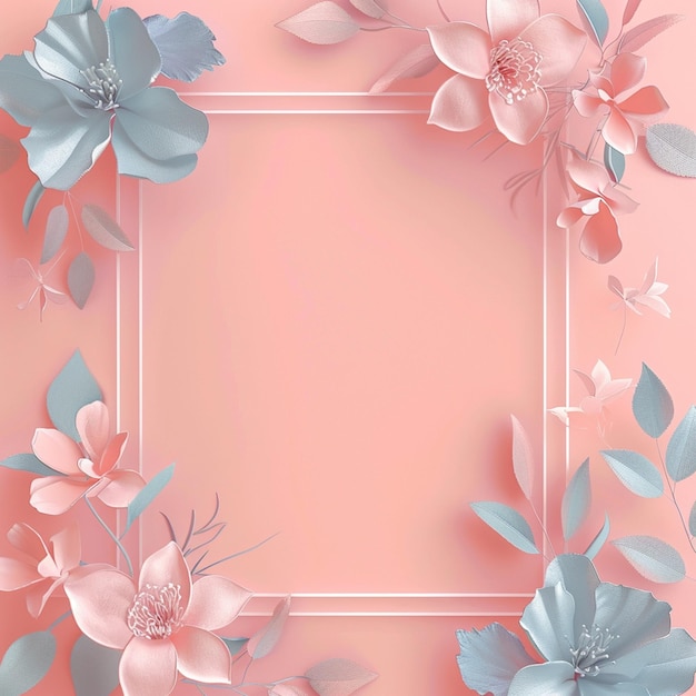 a pink frame with flowers and a frame that says quot spring quot