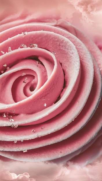 Pink frosting texture background close up