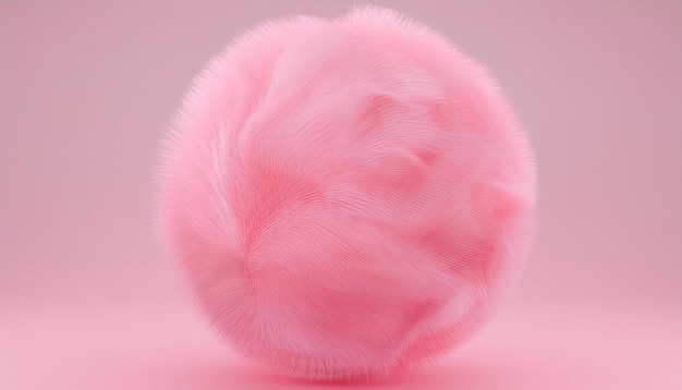 Photo a pink fuzzy ball with a pink feather on it