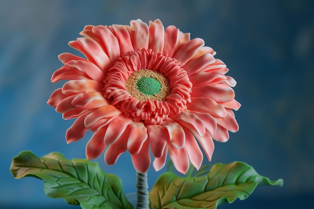 A pink gerbera daisy made of chocolate with gold sprinkles on it macro photography captured