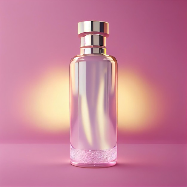 Pink Glass Elegant Perfume Bottle Illustration Generative AI