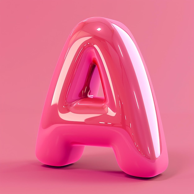 Photo a pink glass letter a on a pink background