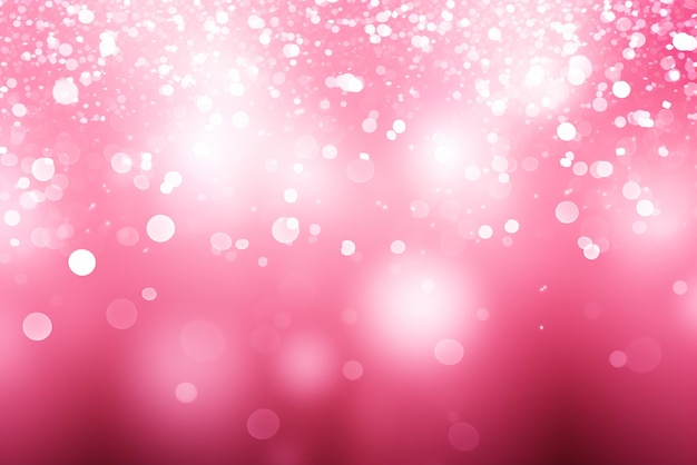 Pink glittering background with bokeh lights and falling confetti