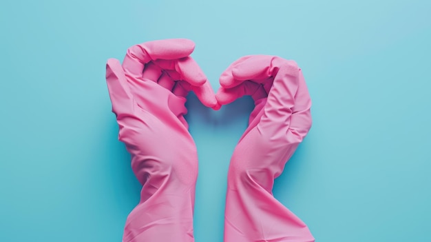 Pink Gloves Forming Heart