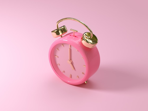 pink gold clock/alarm 3d rendering