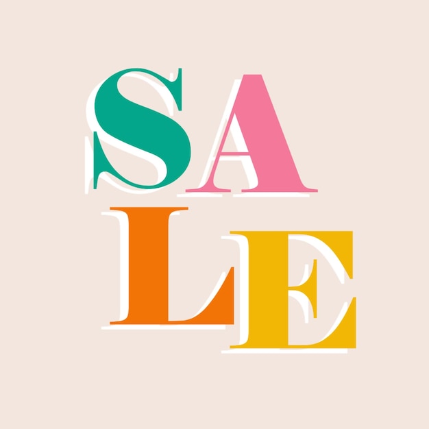 Photo a pink and green logo with the word sale on it