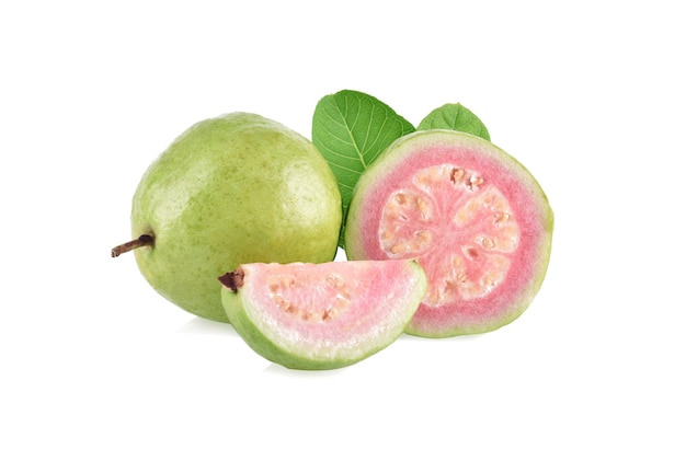 Pink Guava fruit isolated on white background