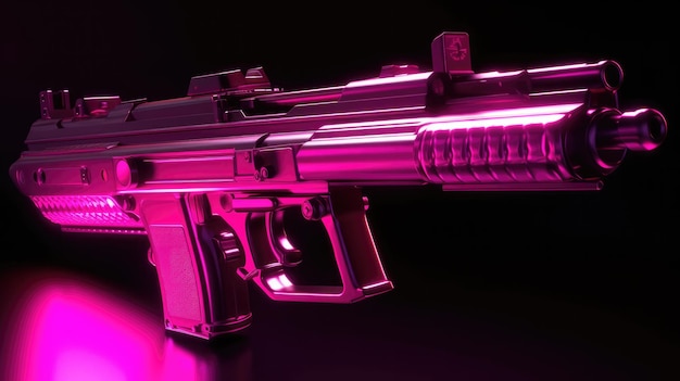 Pink gun with the word pink on it