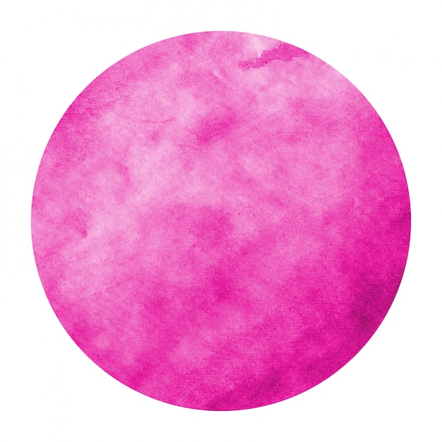 Pink hand drawn watercolor circular frame background texture with stains