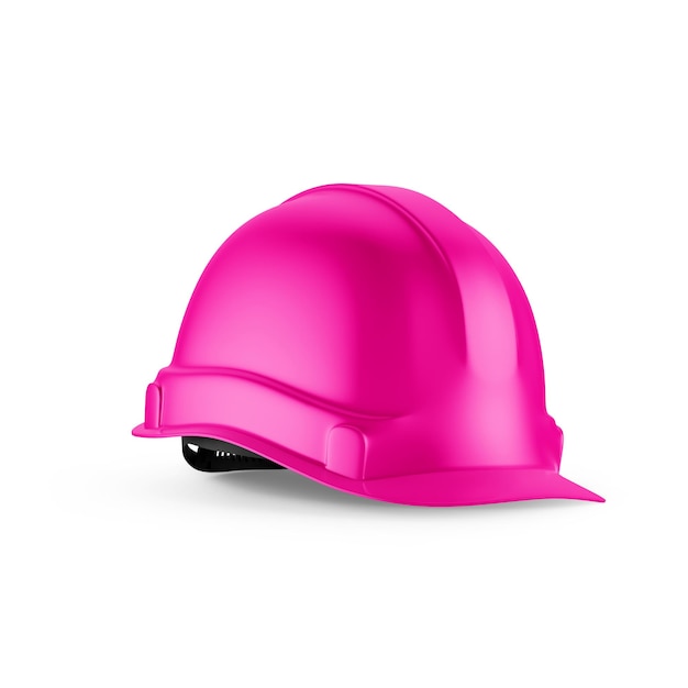 Pink Hard Hat Mockup Isolated on White Background 3D Rendering