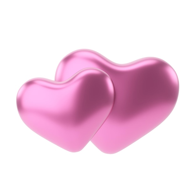 Pink heart icon 3D heart model 3D illustration