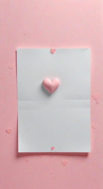 Photo a pink heart is on a piece of paper