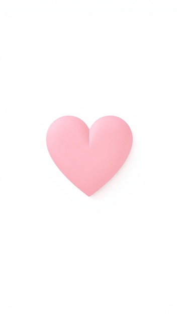 Photo a pink heart is placed on a white background