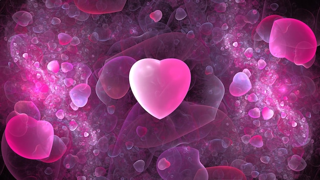 Pink heart Valentine's day. Symbol of love, Mother's Day, heart romantic background. Happy Valentine's day background