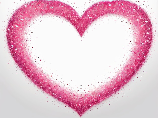 Photo a pink heart with glitter on it