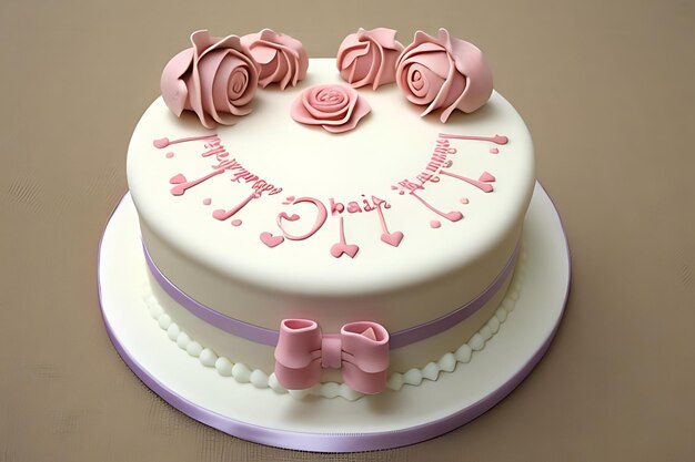 pink hearted cake for valentine or birthday