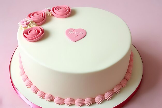 pink hearted cake for valentine or birthday