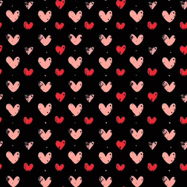 pink hearts on a black background