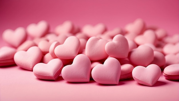 Pink hearts on a pink background