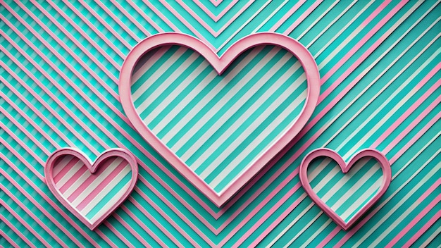 pink hearts with a heart shaped frame