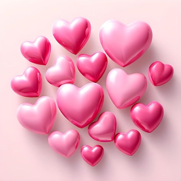 pink hearts with a pink heart on the bottom