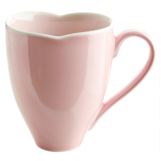 Photo pink heartshaped ceramic mug