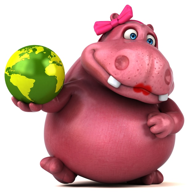 Pink Hippo - 3D character