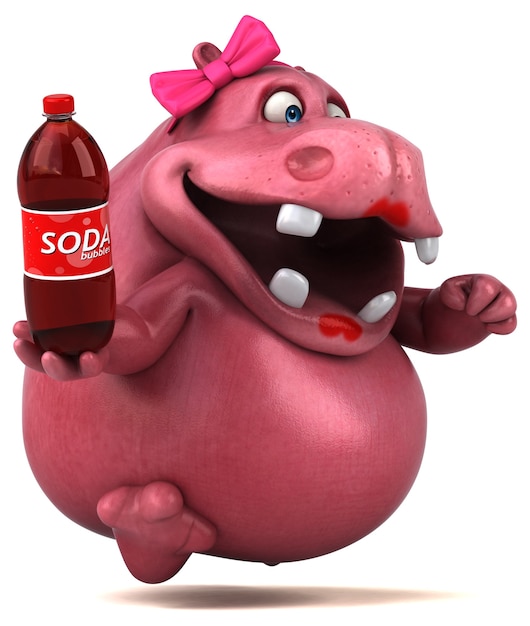 Pink Hippo - 3D Illustration