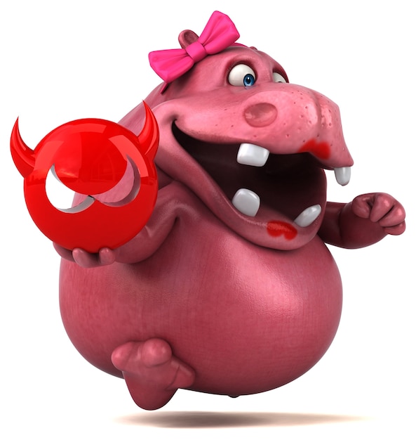 Pink Hippo - 3D Illustration