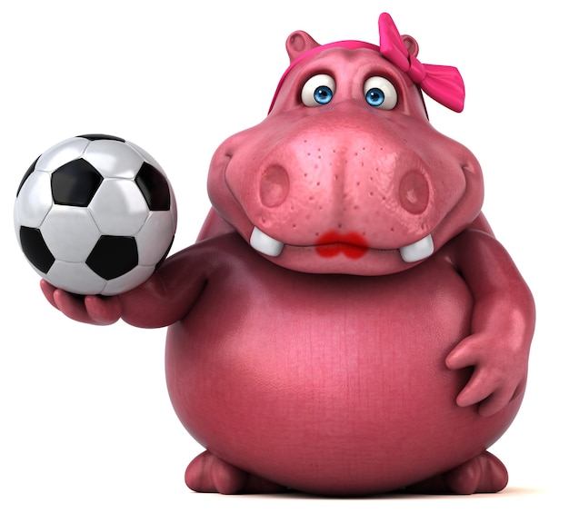 Pink Hippo - 3D Illustration