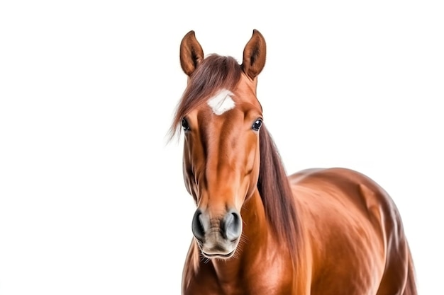 Pink Horse Landing Isolated on White Background Generative AI