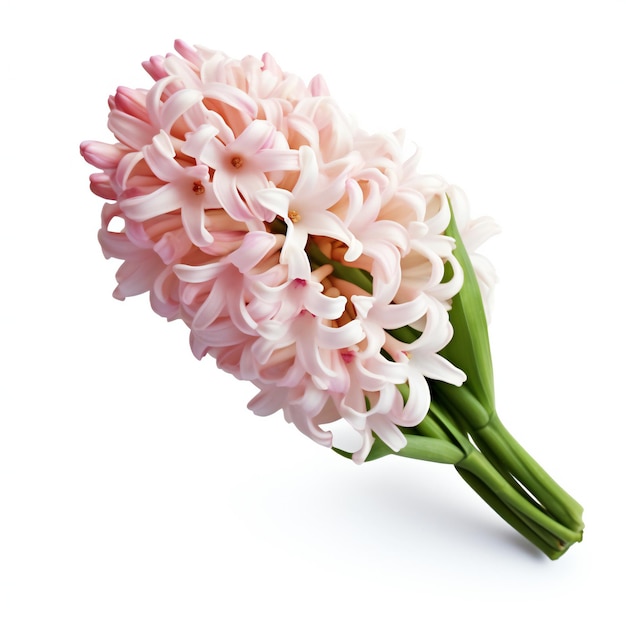 Pink hyacinth flower isolated on white background