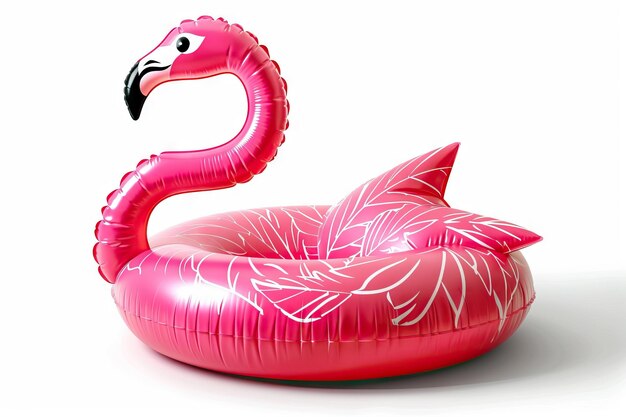 Pink inflatable flamingo for trendy summer beach vibes