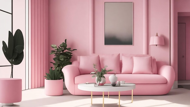 Pink Interior Design Background