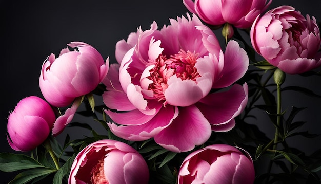 Pink japanese peony isolated on white background