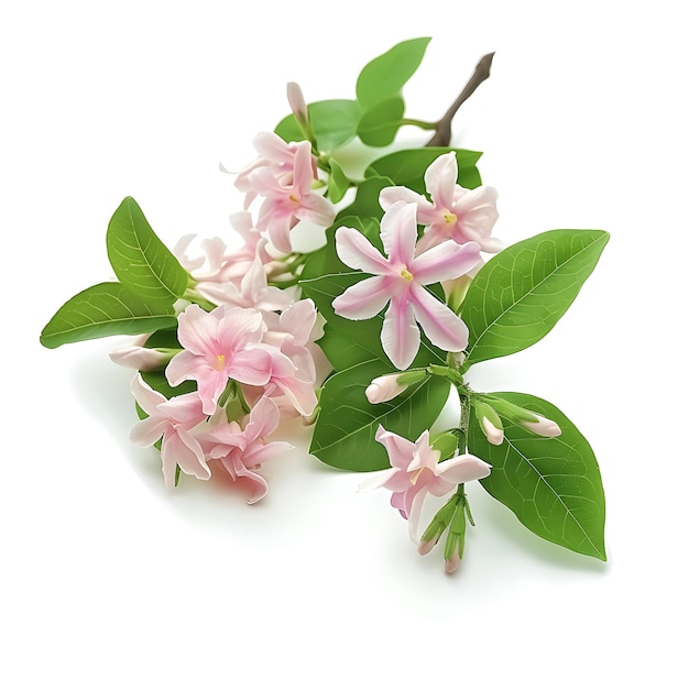 Pink Jasmine Isolated on White Background Beautiful Jasmine Flower