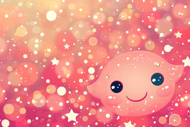 Photo a pink kawaii star with a pink background