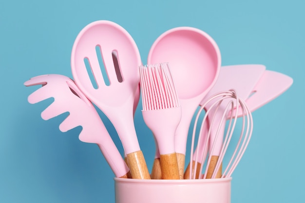 pink kitchen tools