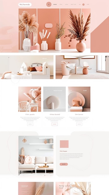 Photo a pink kitchen with a collection of pink ceramic pots