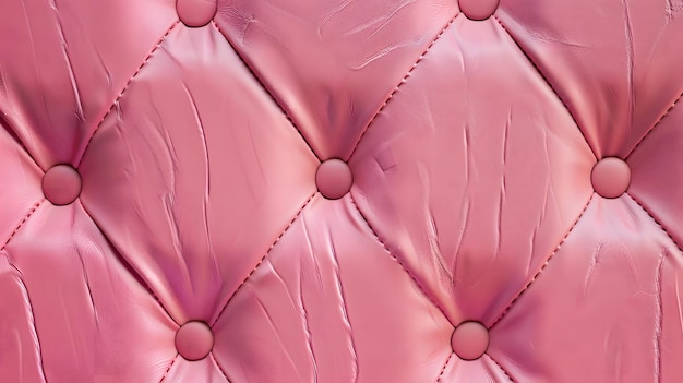 a pink leather cushion with a gold stitching