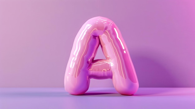 Photo a pink letter a is on a purple background