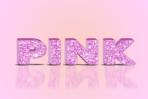 Pink letters with a pink background.