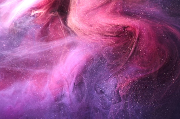 Pink lilac abstract background luxury smoke acrylic paint underwater explosion cosmic swirling ink